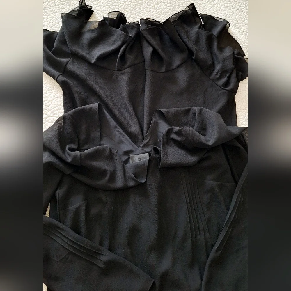 GIVENCHY Off Shoulder Maxi Dress Gown Black Sz 14 Org $5,995 - Picture 16 of 16
